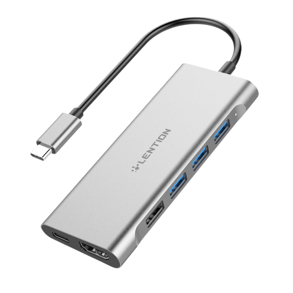 Lention USB-C to HDMI, USB, USB-C, SD and MicroSD C36