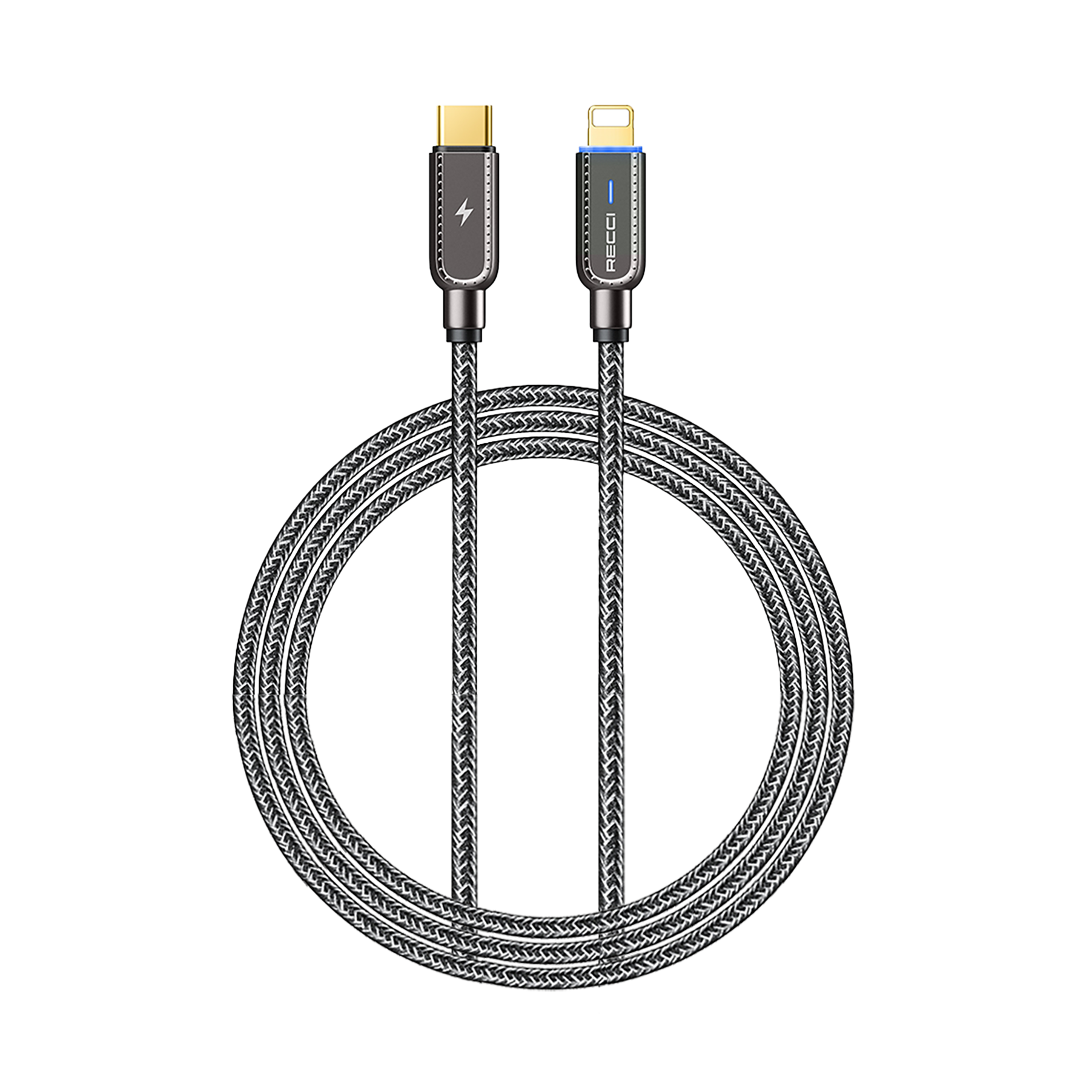 کابل USB-C به لایتنینگ با قطع کن خودکار رسی مدل RS02CL یک متری